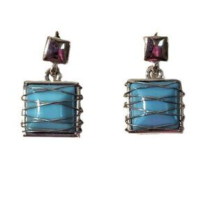 Emma Jae beautiful turquoise silver Pierced earrings, new with tag